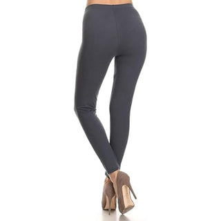 LUVAGE Women's High Waist Leggings 1" Waistband Solid Leggings Pants -One Size, One-Size Plus, 1X-3X