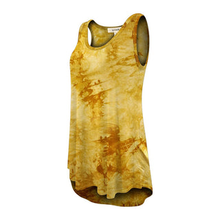 LUVAGE Women's High Low Tunic Tank Tops Round Neck Loose Fit Shirts (Tie-Dye)