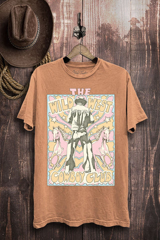 LUVAGE Crew Neck Boyfriend Graphic Tee / 100% Mineral-Washed Cotton T-Shirts